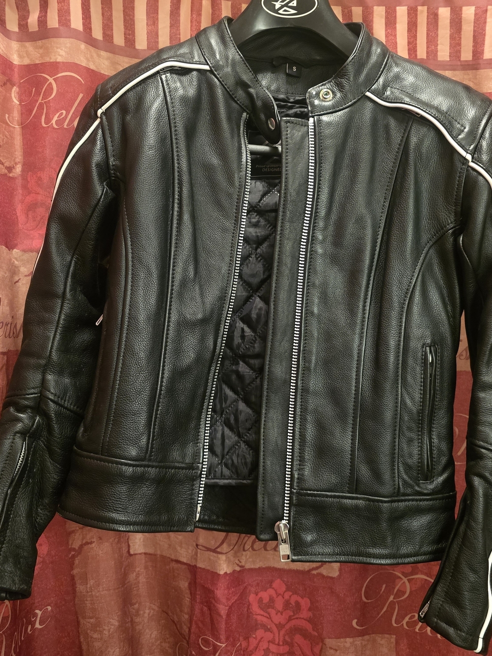Classic Black Leather Moto Jacket - Women